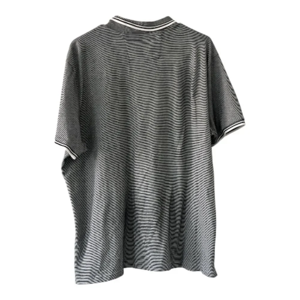 Banana Republic Black and White Striped Polo Shirt size XL